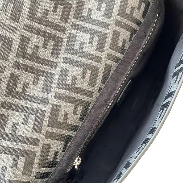 Cheap In FF Bag Messenger Fabric Fendi Black Motif Large 0405 HOT SALE